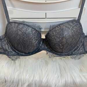 victoria’s secret dream angels sparkle grey lace bra 36DD